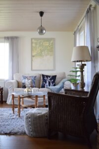 Villa skogsbacka olohuone